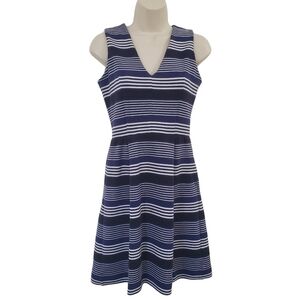 MADEWELL Gallerist Ponte V-neck Dress in Stripe-mix Size XS